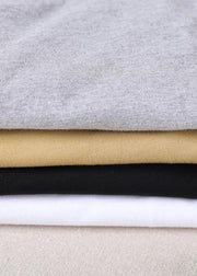 Boutique Grey side open Cotton Tops Summer - SooLinen