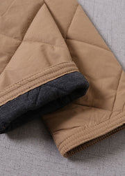 Boutique Khaki Kapuzen-Patchwork-Parka mit feiner Baumwolle gefüllt Winter