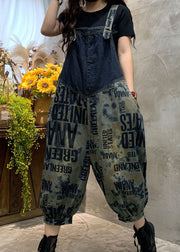 Lässiger blauer Denim-Overall mit feiner Grafik, Overall, Frühling