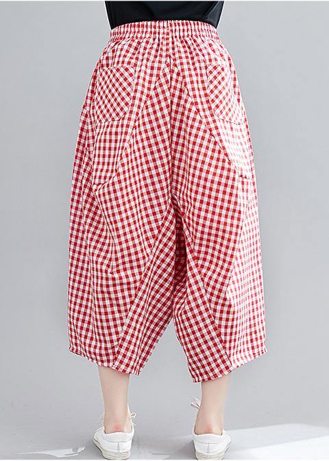 Casual Red Plaid Large Women&