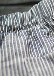 Casual Stripe Pocket Elastic Waist Women Harem Pants - SooLinen