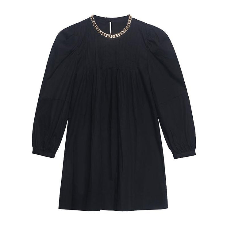Casual White Puff Sleeve Holiday Summer Cotton Dress - SooLinen