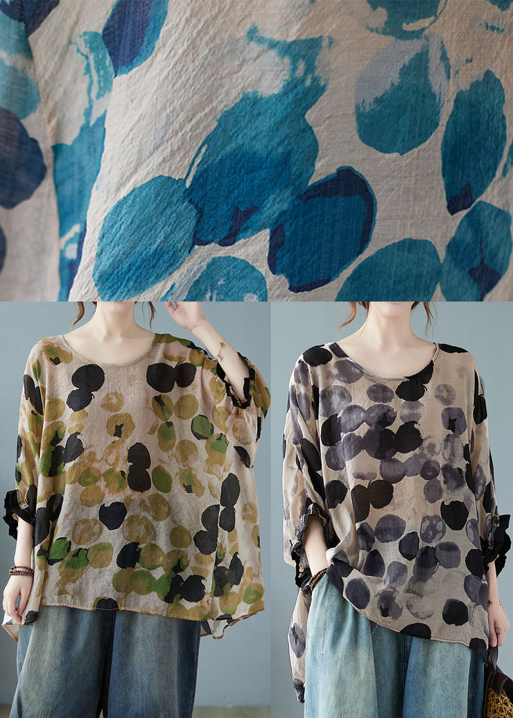 Schicke blaue Fledermausärmel mit asymmetrischem Design Top