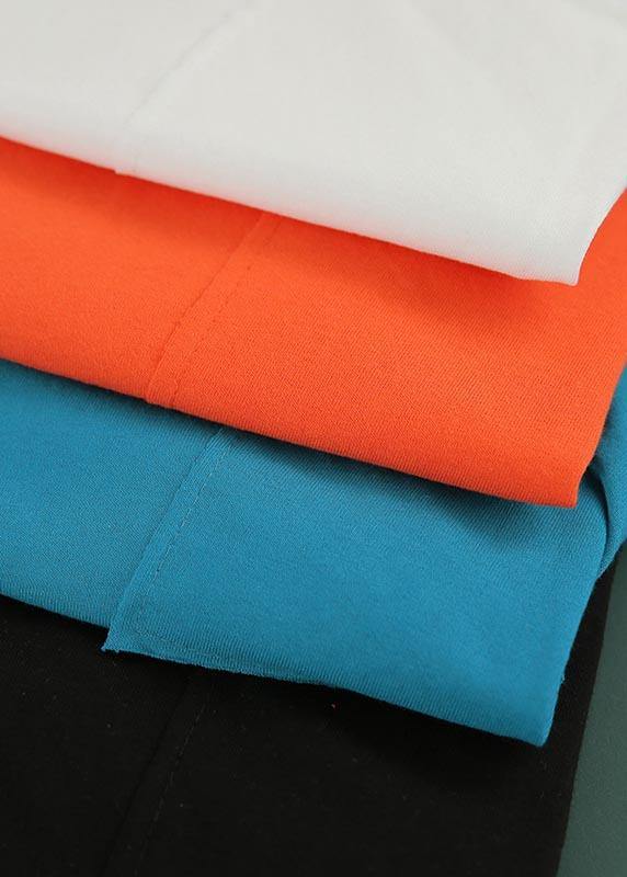 Chic Blue side open Half Sleeve Cotton Summer Top - SooLinen