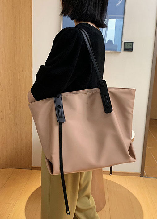 Chic Khaki Vielseitige Tote Handtasche aus Nylon