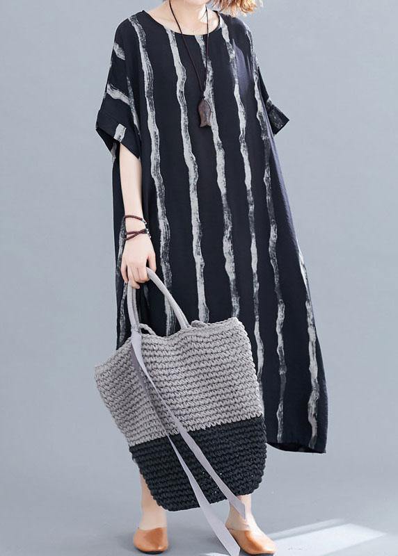 Classy Black Loose Pockets Summer Party Dress Half Sleeve - SooLinen