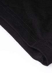 Nobles schwarzes O-Neck-Nagel-Korn-Patchwork-Sommer-Tüll-T-Stück Kurzarm