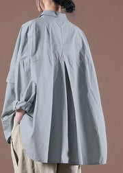 Classy Light Green Spring Asymmetrical Design Top Long Sleeve - SooLinen