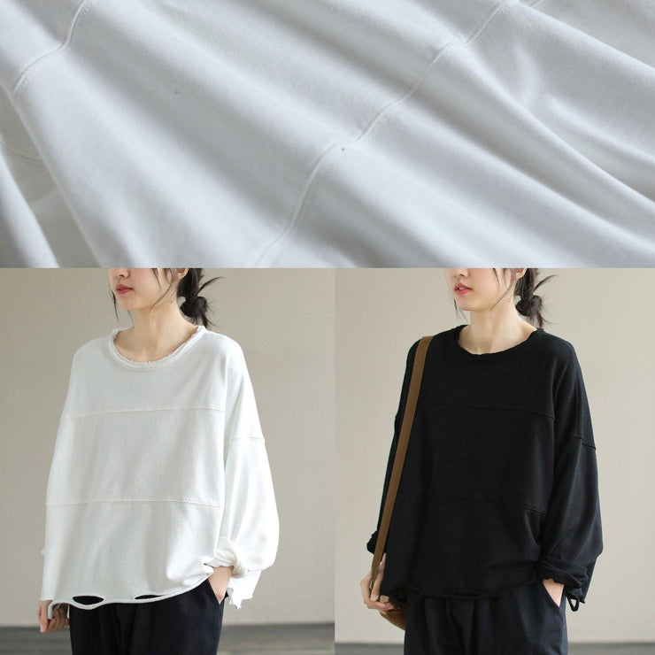 Classy White cotton Blouses For Women O Neck daily Spring top - SooLinen