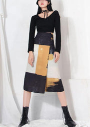 Classy Yellow Asymmetrical Besign Summer Skirt - SooLinen