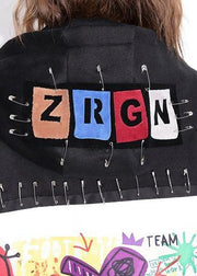 Classy black Fine Coats Women Work Outfits hooded thick Three-dimensional decoration outwears - SooLinen