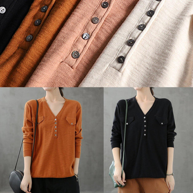 Classy v neck Button Down tunic top Inspiration pink top - SooLinen