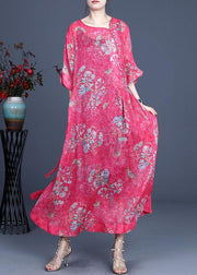 Comfy Black Retro Print Oriental Summer Chiffon Summer Dress - SooLinen