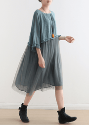 Elegant Black Tull Maxi dresses patchwork chiffon Summer Dresses-Limited Stock - SooLinen