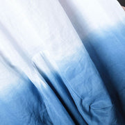 DIY Blue White Retro Loose Gradient color Fall Asymmetrical design 2 Piece Outfit Long Sleeve