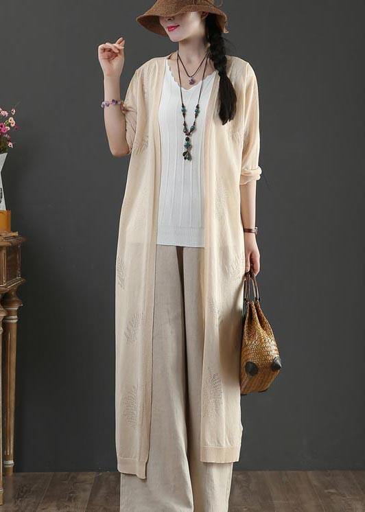 DIY Jacquard Summer Long Loose Coat - SooLinen