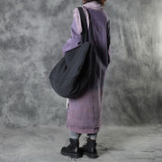 DIY Purple O-Neck side Open Print Fall Dress Long Sleeve