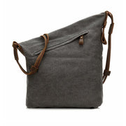 DIY Vintage Women dark gray Crossbody Bag - SooLinen