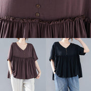 DIY v neck Cinched tunic pattern Wardrobes chocolate tops - SooLinen