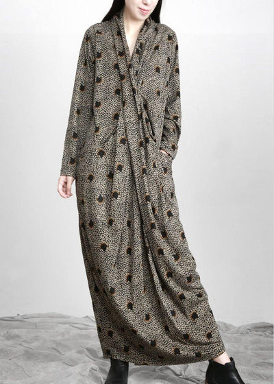 Diy Black Jacquard Pockets Long Sleeve Fall Maxi Dress - SooLinen