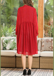 Diy Red Bow Chiffon Ruffled Summer Maxi Dresses - SooLinen