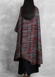 Elegant  trendy plus size trench outwear floral o neck Woolen Coat - SooLinen