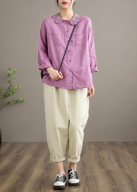 Elegant Beige Pant Stylish Spring Button Down Trousers - SooLinen