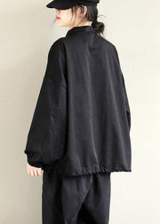 Elegant Black Clothes Lapel Patchwork Plus Size Clothing Spring Shirts - SooLinen