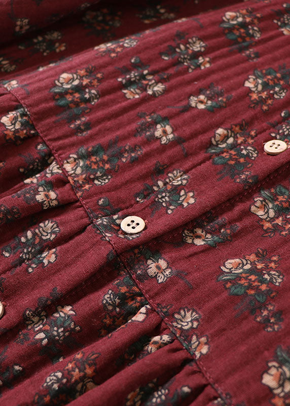 Elegantes Feiertagskleid aus Baumwolle mit Maulbeerdruckknopf und Frühling