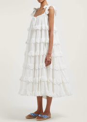 Elegant Patchwork Ruffles Yellow For Women Off Shoulder Sleeveless Oversized Dresses - SooLinen