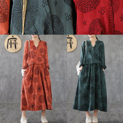 Elegant green embroidery cotton tunics for women o neck patchwork Traveling Dresses - SooLinen