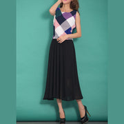 Elegant high waist chiffon clothes For Women Neckline black wild Dress summer - SooLinen