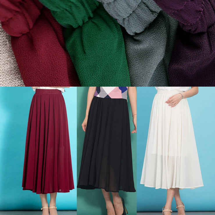 Elegant high waist chiffon clothes For Women Neckline black wild Dress summer - SooLinen