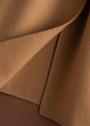 Elegant lapel tie waist Plus Size clothes For Women khaki coat - SooLinen