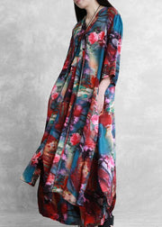 Ethnic style suit summer novel literary print loose two-piece - SooLinen