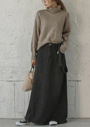 Fashion Black Asymmetrical Design Cotton Straps A Line Skirts Summer