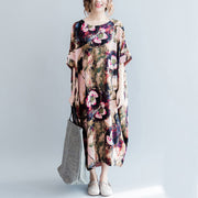 Fashion Flower Print Plus Size Casual Loose Summer Dresses
