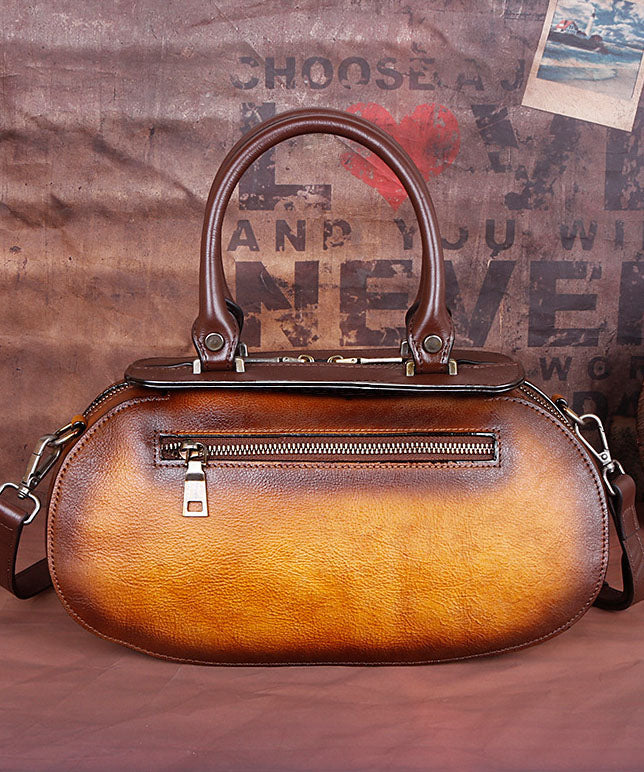 Mode Gelbe Prägung Paitings Kalbsleder Tote Handtasche