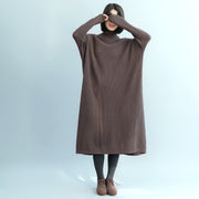 Fashion chocolate Sweater weather Vintage Fuzzy high neck knitwear