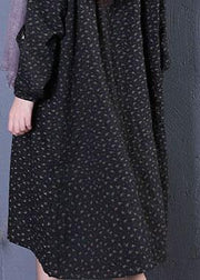 Fashion plus size Coats fall black print hooded coats - SooLinen