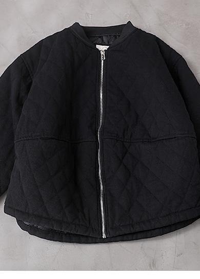 Fine black coat plus size clothing stand collar winter outwear - SooLinen