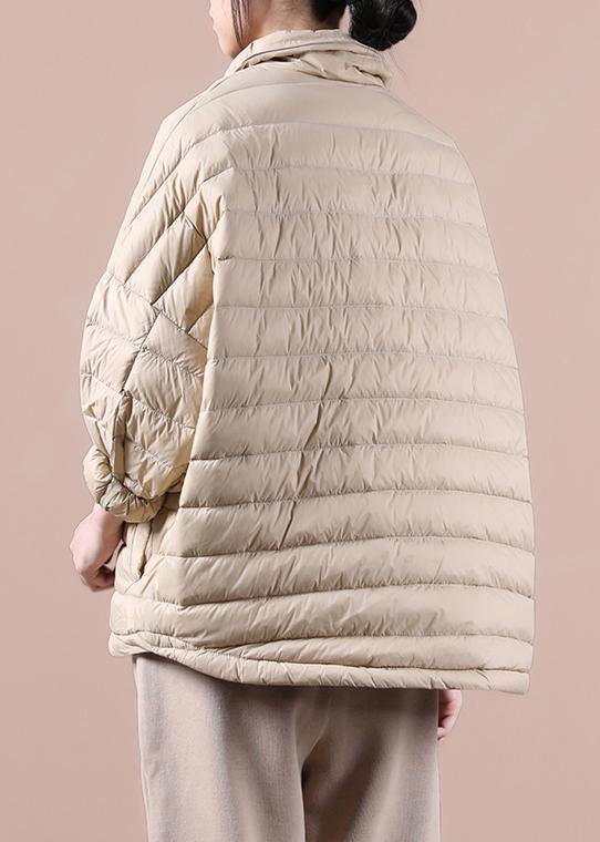 Elegant plus size down jacket overcoat red lapel pockets goose Down coat - SooLinen
