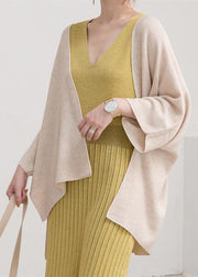 Feine nudefarbene Pullover, lässige Strickblusen mit drei Viertelärmeln, Strickjackenbluse 2018