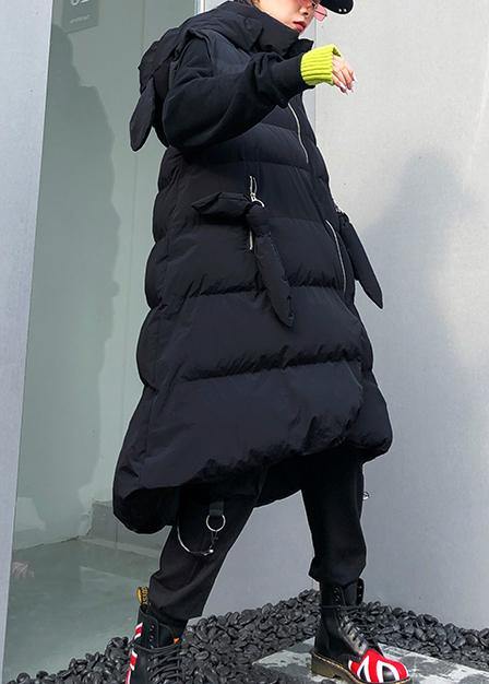Fine plus size clothing winter jacket winter coats black hooded sleeveless Parkas for women - SooLinen