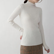 Fine white pure wool blended blouse plus size Turtleneck traveling blouse New  clothing sweater