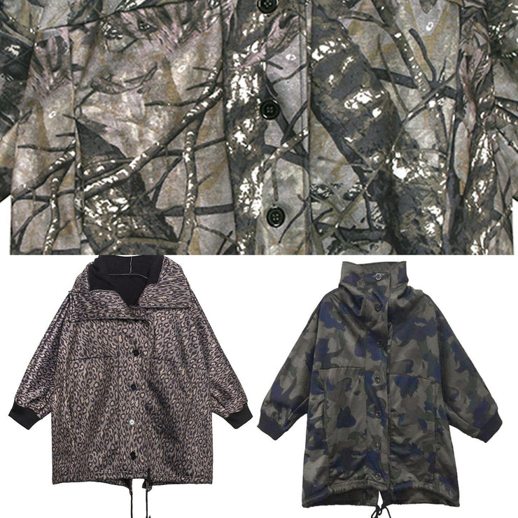 For Spring gray print Sweater weather fashion drawstring hooded knitted tops - SooLinen