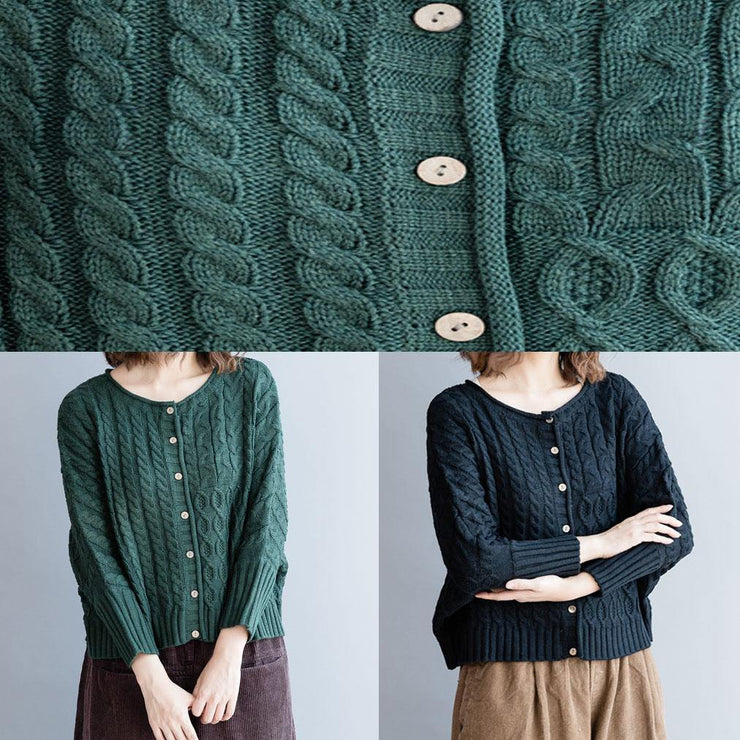For Work o neck black knitted blouse oversized Batwing Sleeve knitted pullover - SooLinen