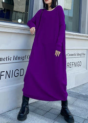 For Work purple Sweater weather Quotes o neck long sleeve Funny fall sweater dresses - SooLinen