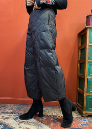French Black fashion Pockets Duck Down Pants Winter