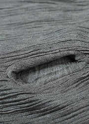 French elastic waist pants oversize gray pattern  Jeans - SooLinen